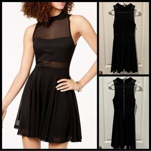 Black Dress with Semi-Sheer Cutouts